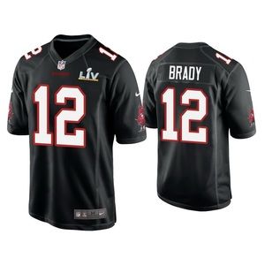 Tom Brady Tampa Bay Buccaneers Super Bowl LV Black Game Jersey - size Large